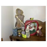 GROUP OF DECORATIVE ITEMS, APPLE CHEEKS DOLL, CHIC