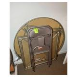 GROUP OF FOLDING CARD TABLES AND METAL CHAIRS