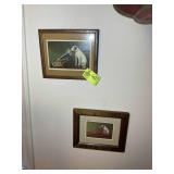 TWO FRAMED PRINTS, HIS MASTERS VOICE, 12 IN X 10 I