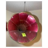 VINTAGE RED COLOR PHONOGRAPH HORN WITH FLOOR STAND