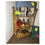 3 TIER WOOD AND BAMBOO SHELF, 19 IN X 13 IN X 36 I