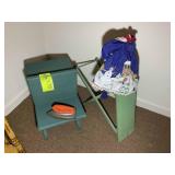 SMALL HOMEMADE WOODEN KIDS DESK AND SMALL WOODEN I