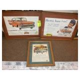 PAIR OF FRAMED AND MATTED VINTAGE CHEVROLET ADVERT