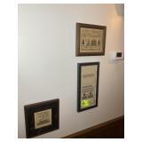 GROUP OF FRAMED NEEDLEPOINT WALL ART, 10.5 IN SQ U