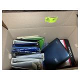 BOX OF MISC 3 RING BINDERS