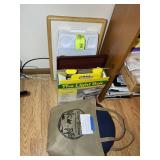 GROUP OF LAPTOP WORK DESKS  AND LIGHT BOX