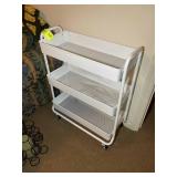 3 TIER METAL ROLLING LAUNDRY CART