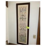 FRAMED NEEDLEPOINT WALL ART, 16.5 IN X 33 IN