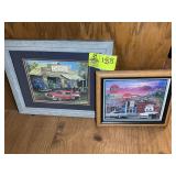 PAIR OF FRAMED PRINTS, 17 IN X 14 AND 12 IN X 10 I