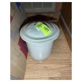 CROCK WITH LID, 11 IN TALL