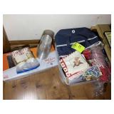 GROUP OF MISC DISPOSABLE FLATWARE, CUPS, NAPKINS,
