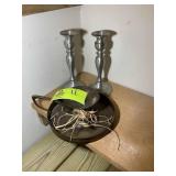GROUP OF METAL CANDLE STICK HOLDERS