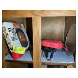 CONTENTS OF TOP SHELF ABOVE OVEN, GRILLING BASKET,