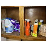 CONTENTS OF BOTTOM SHELF OVER WASHER AND DRYER, CL