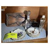 MISC GROUP INCLUDING SMALL DECANTER, SMALL LEAF SH