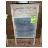 VINTAGE WOOD AND METAL WASHBOARD MARKED STANDARD F