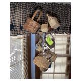 HANGING METAL HOOK WITH MISC MINIATURE BASKETS, ON