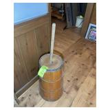 VINTAGE WOODEN BUTTER CHURN, APPROX 20 IN TALL, OV