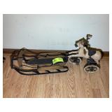 DECORATIVE ITEMS, SLEIGH, HORSE TRICYCLE