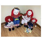GROUP OF RAGGEDY ANN AND ANDY DOLLS