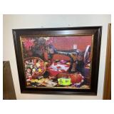 FRAMED SEWING THEMED PUZZLE, 25 IN X 21 IN AND FRA