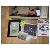 BOX CONTAINING EDISON MACHINE PARTS AND MANUALS