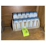 VINTAGE SPICE RACK WITH MILK GLASS BOTTLES