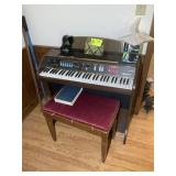 LOWREY ELECTRIC ORGAN, 35 IN X 14 IN X 34 IN, WITH