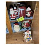 GROUP OF CHRISTMAS THEMED ITEMS, SOAP DISPENSERS,