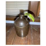 BROWN THUMB HOLD JUG, APPROX 9 IN TALL
