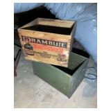 GROUP OF WOOD CRATES, DRAMBUIE, GEORGE DICKEL, ETC