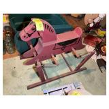 VINTAGE WOODEN HOBBY HORSE, 34 IN X 16 IN X 29 IN