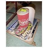 GROUP OF VINTAGE CARDBOARD TYPE WALL POSTERS, COKE
