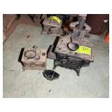 PAIR OF CAST IRON SALESMAN SAMPLE WOOD STOVES
