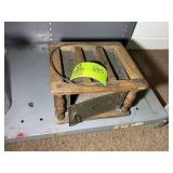 VINTAGE WOOD AND METAL CRICKET BOX