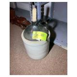 LARGE THUMB HOLD JUG, MARKED NO 2, CHIPS IN RIM