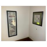 PAIR OF FRAMED NEEDLEPOINT WALL ART, 16 IN SQ AND