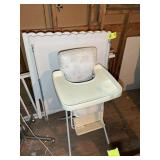 GROUP INCLUDING CRIB AND HIGHCHAIR