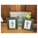 GROUP OF FRAMED NEEDLEPOINT WALL ART, 8 IN X 10 IN