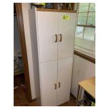 4 DOOR 5 TIER STORAGE CABINET [WHITE MELAMINE], NO