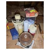 MISC GROUP INCLUDING, COOLER, THERMOSES, CROCK POT
