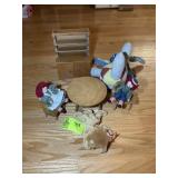 GROUP OF DOLLS AND DOLL FURNITURE