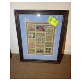 FRAMED AND MATTED CROSS STITCH, 18.5 IN X 22.5 IN