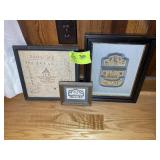 GROUP OF FRAMED NEEDLEPOINT WALL ART, 6 IN X 5 IN