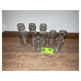 GROUP OF VINTAGE MILK BOTTLES, 6 IN AND 8 IN