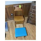 GROUP INCLUDING STOOLS, AND WOODEN BENCH/STEP STOO