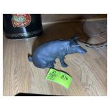 CAST IRON PIG BANK, 6 IN TALL