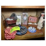 GROUP OF MISC DOLLS AND MINIATURE TEA SETS