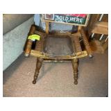 VINTAGE WOODEN STOOL 15 IN SEAT HEIGHT AND WOODEN