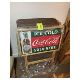 GROUP OF 4 TV TRAYS, 4 MATCHING, ONE COCA-COLA THE
